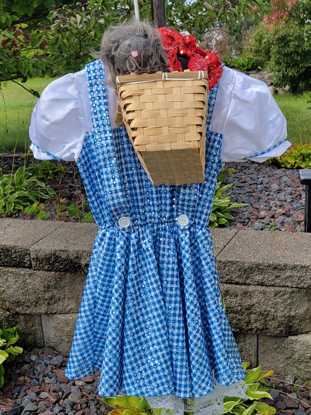 Dorothy Gingham Costume Dress - Basket, Toto & Red Sparkle Shoes 6-7yrs
